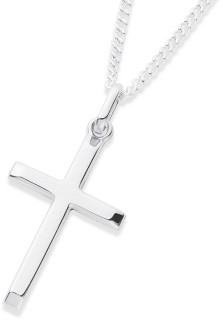 9ct+White+Gold+Cross+Pendant