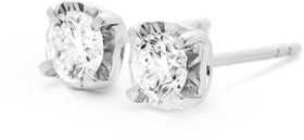 10ct-White-Gold-Element-Lab-Diamond-Solitaire-Studs-Set on sale