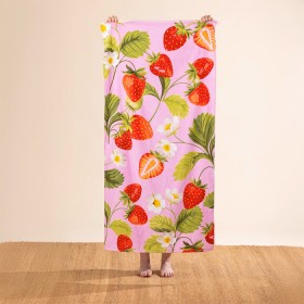 Seaside-Supplies-Velour-Beach-Towel-Strawberry-75x150cm on sale