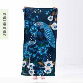 Seaside-Supplies-Velour-Peacock-Beach-Towel-75x150cm on sale