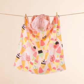 Kids-Printed-Velour-Poncho-Ice-Creams on sale