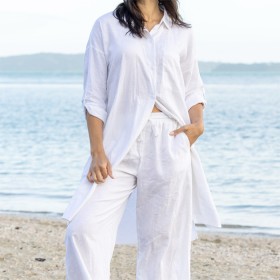 Eco-Anthology-Linen-Blend-Longline-Shirt on sale