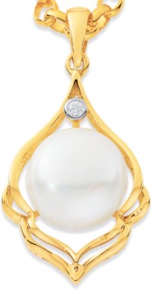 9ct+Cultured+Freshwater+Pearl+Pendant