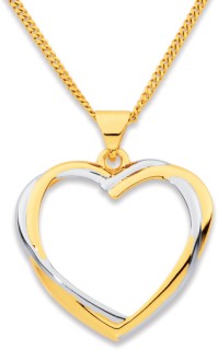 9ct+Two+Tone+Heart+Pendant