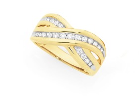 9ct-Diamond-Crossover-Ring on sale