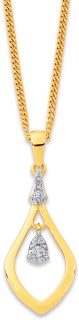 9ct-Drop-Diamond-Pear-Shaped-Pendant on sale