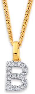 9ct%2C+Diamond+Initial+%26%23039%3BB%26%23039%3B+Block+Pendant