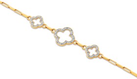 9ct-Diamond-Clover-Bracelet on sale