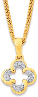 9ct%2C+Diamond+Set+Clover+Pendant