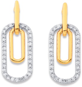 9ct%2C+Diamond+Paperclip+Earrings