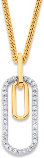 Exquisites+9ct%2C+Diamond+Paperclip+Pendant