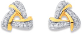 9ct+Triangle+Diamond+Earrings