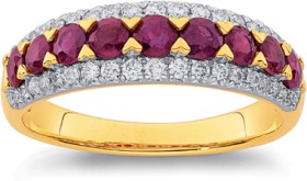 9ct+Ruby+%26amp%3B+Diamond+Band