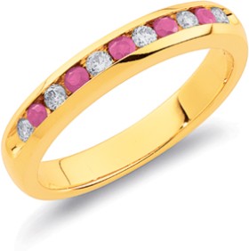 18ct+Ruby+%26amp%3B+Diamond+Ring