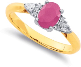 18ct+Ruby+%26amp%3B+Diamond+Ring