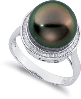 9ct+White+Gold+Tahitian+Pearl+%26amp%3B+Diamond+Ring