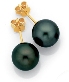 9ct+Tahitian+Pearl+Studs