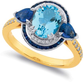 9ct+Aquamarine%2C+Sapphire+%26amp%3B+Diamond+Ring