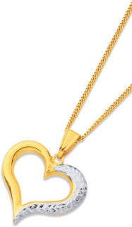 9ct+Two+Tone+Heart+Pendant