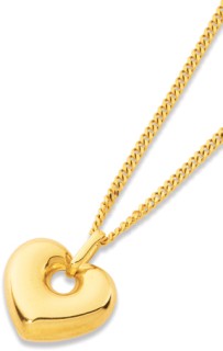 9ct+Puff+Heart+Pendant+with+Circle+Cutout