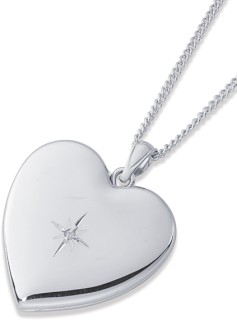 Sterling+Silver+Heart+Locket+With+Diamond+Centre