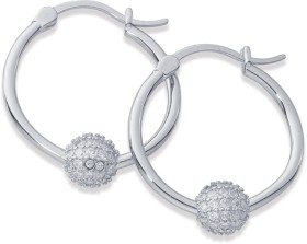 Sterling+Silver+Cubic+Zirconia+Ball+on+Hoops