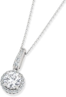 Sterling+Silver+Round+Cubic+Zirconia+Cluster+Pendant