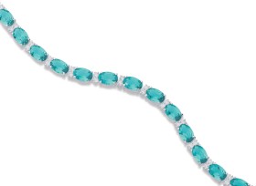 Sterling-Silver-Blue-Cubic-Zirconia-Tennis-Bracelet on sale