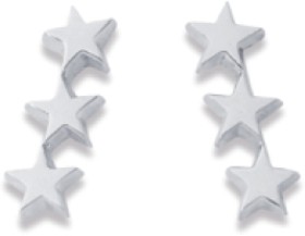 Sterling+Silver+3+Star+Studs