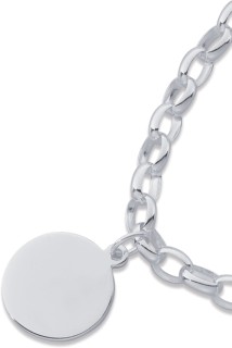 Sterling-Silver-19cm-Oval-Belcher-Bracelet-with-Disc on sale