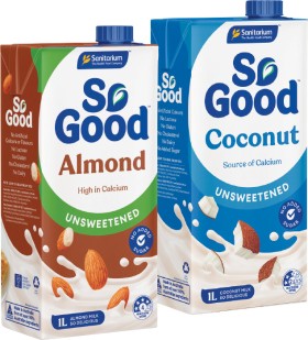 Sanitarium-So-Good-Almond-or-Coconut-Milk-1L on sale