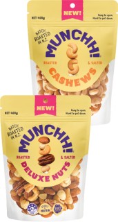 Munchh+Roasted+Deluxe+Mix+400g%2C+Cashews+or+Pistachio+320g