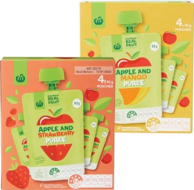 Woolworths-Apple-Fruits-Puree-4-Pack on sale