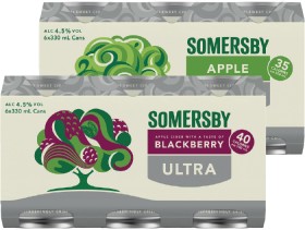 Somersby-Ultra-Apple-or-Blackberry-330ml-Cans-6-Pack on sale