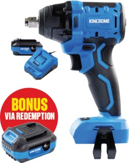 Kincrome+18V+4.0AH+Brushless+1%2F2%26rdquo%3B+370Nm+Impact+Wrench+Kit