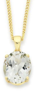 9ct-Green-Amethyst-Oval-Pendant on sale