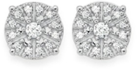 9ct-Yellow-Gold-Diamond-Sparkle-Cluster-Stud-Earrings on sale