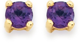 9ct+Amethyst+Studs