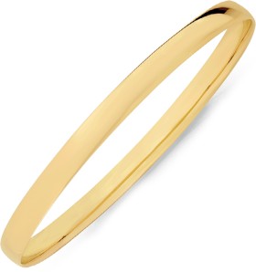 9ct+5x60mm+Solid+Oval+Comfort+Bangle