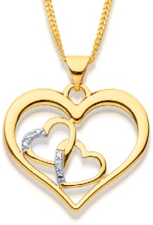 9ct%2C+Diamond+Hearts+Pendant