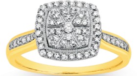 9ct-Diamond-Cushion-Ring on sale