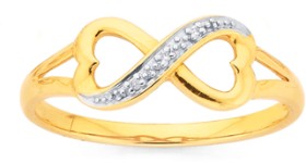 9ct+Infinity+Diamond+Ring