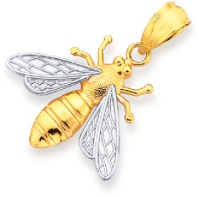 9ct+Two+Tone+Bee+Pendant