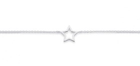 Sterling+Silver+17cm+Star+Bracelet