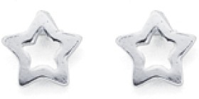 Sterling+Silver+Open+Star+Stud+Earrings