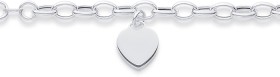 Sterling+Silver+19cm+Hollow+Belcher+Bracelet+with+Heart+Disc