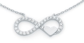 Sterling+Silver+Cubic+Zirconia+Infinity+with+Heart+Necklet