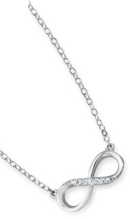 Sterling+Silver+Cubic+Zirconia+Infinity+Necklet