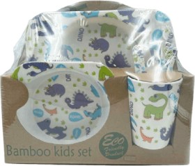 Kids+Bamboo+Dinosaur+5+Piece+Tableware+Set