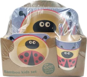 Kids-Bamboo-Ladybird-5-Piece-Tableware-Set on sale